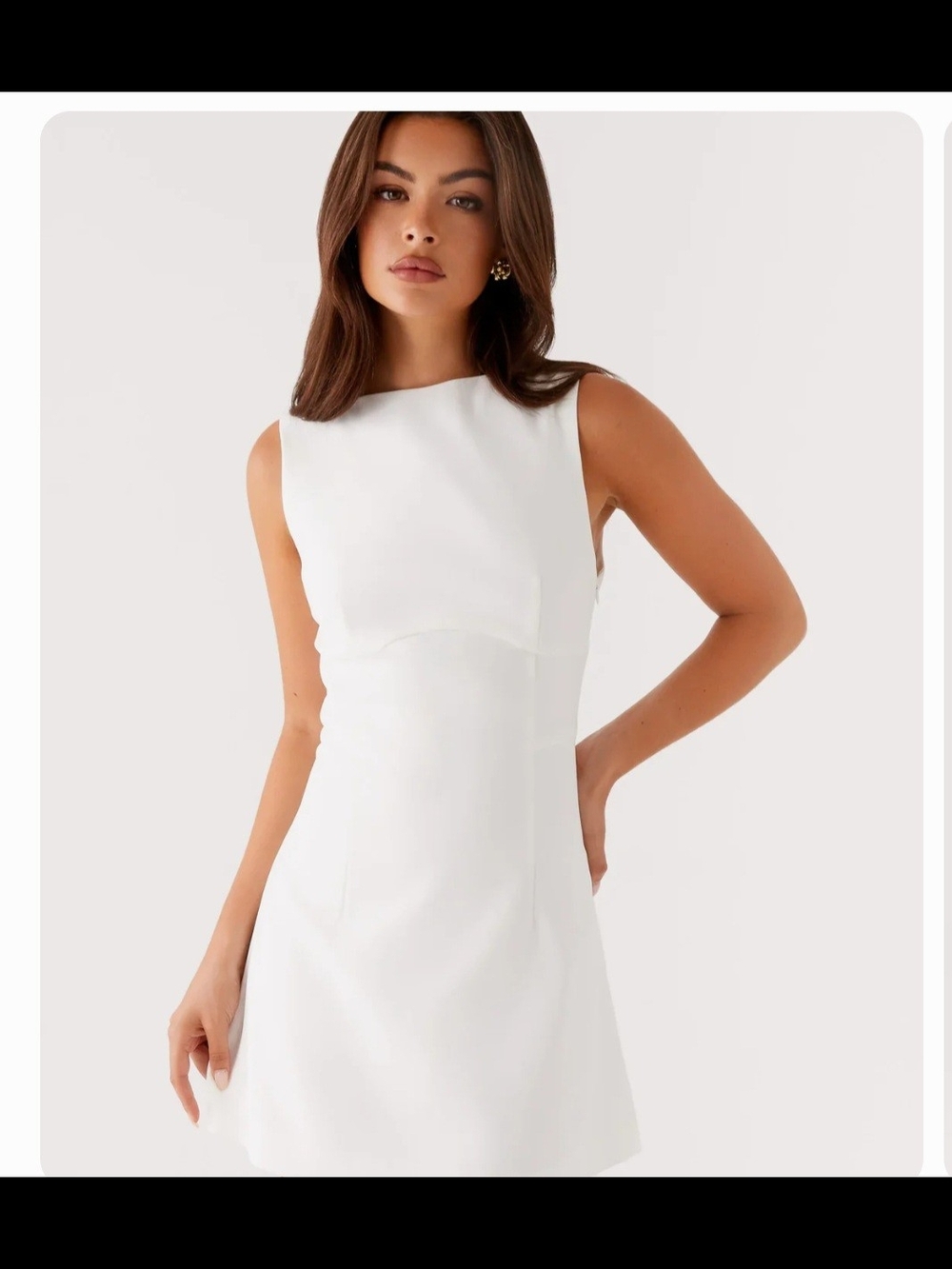 Abercrombie & Fitch Womens White High Neck Stretch Dress. NWOT Size Small